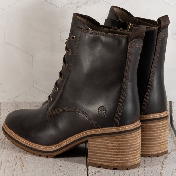 Timberland Women's Sienna High Waterproof Side Zip Boot Dark Brown Size 10 M - Picture 4 of 14